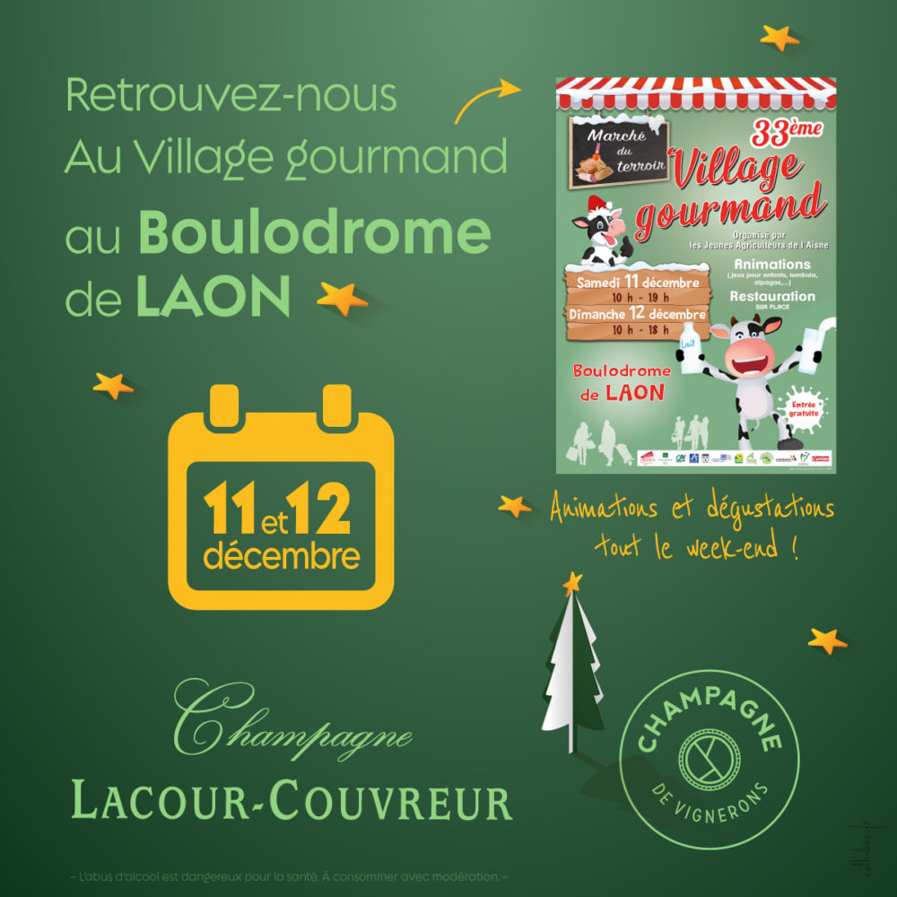 11-12 déc Village gourmand de Laon Champagne Lacour-Couvreur